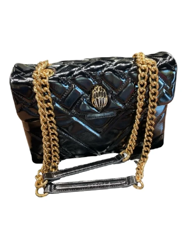 Kurt Geiger Black Leather Gold hardware Chain Patent Quilted Bag