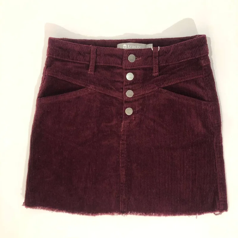 Girl's Yoke Corduroy Skirt In Red