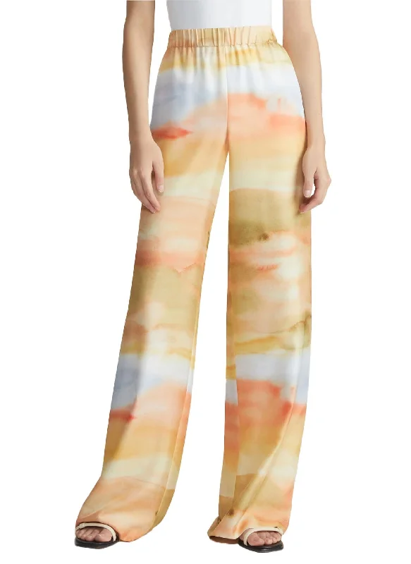 Horizon Print Riverside Pants In Straw Multi