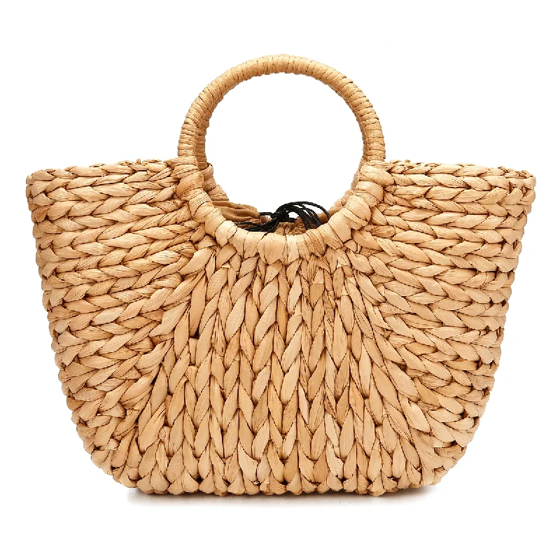 JOSEKO Straw Bag Women Summer Rattan Bag Handmade Woven Circle Bohemia Beach Handbag