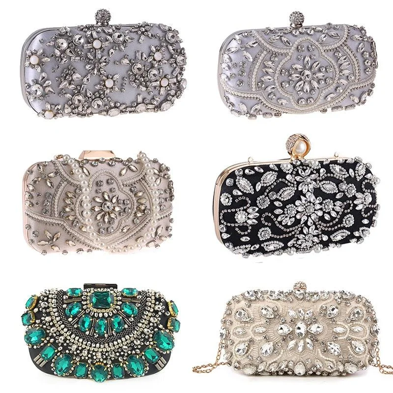 Diamond-studded ladies banquet evening bag