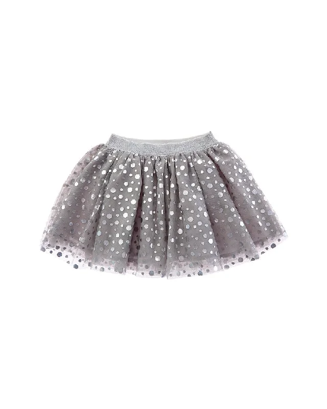 Flapdoodles Foil Dots Mesh Skirt