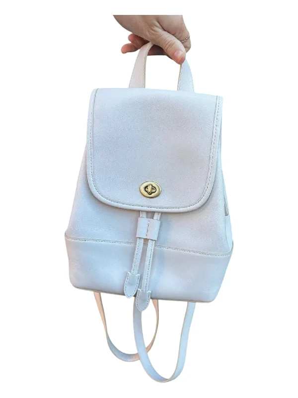 Coach White Leather Turnlock Small Backpack