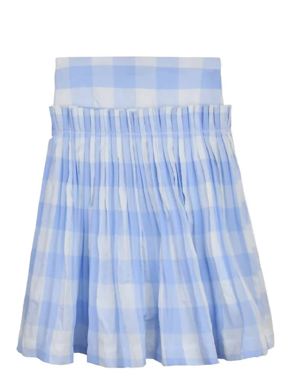 Kids Plaid Pleated Skirt In Blue