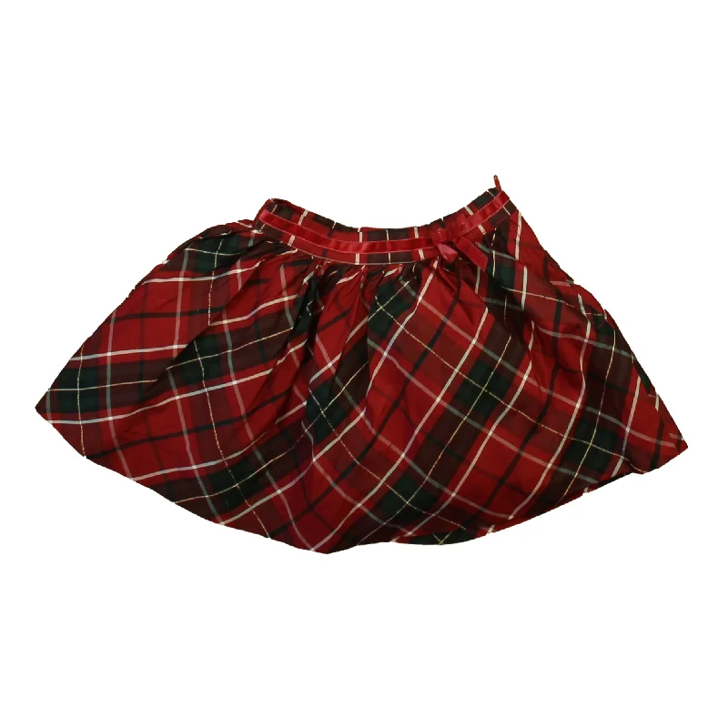 Janie and Jack Girls Red | Black Plaid Skirt