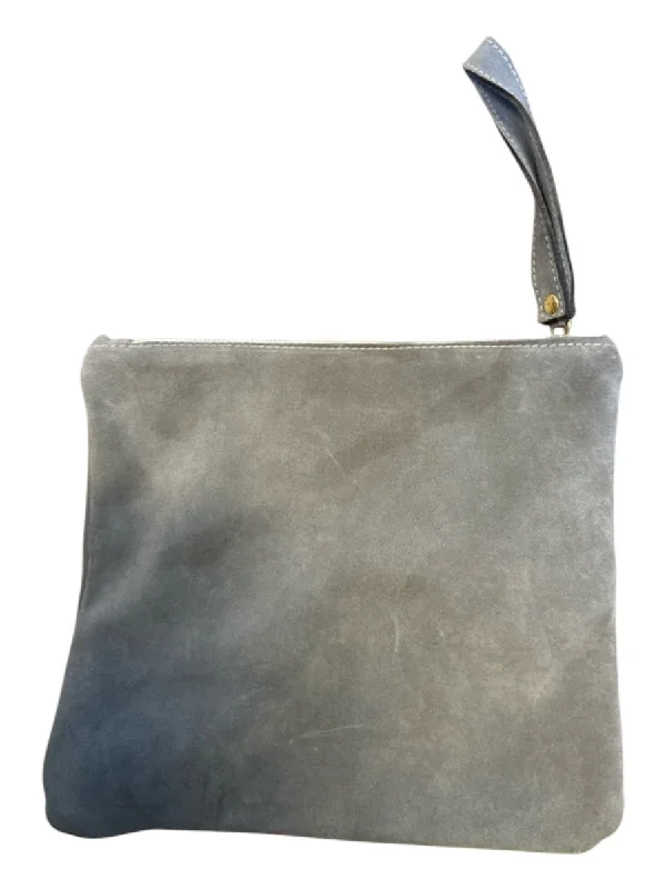 Vittoria Napoli Gray Suede Zip Close Clutch