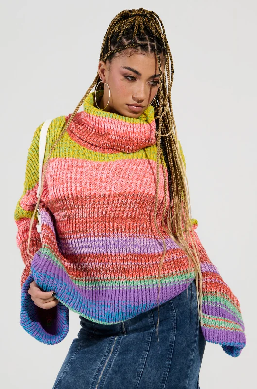 LOOK AT ME CHUNKY MULTI COLOR KNIT SWEATER