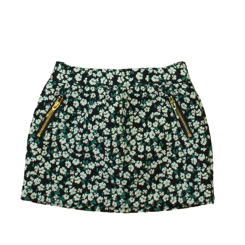 Janie and Jack Girls Black | White Floral Skirt