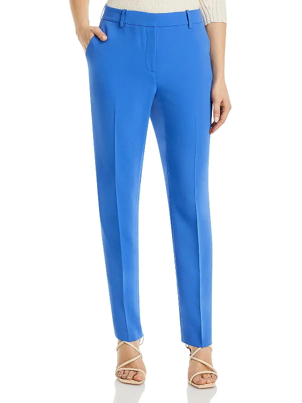 Womens High Rise Pleated Ankle Pants