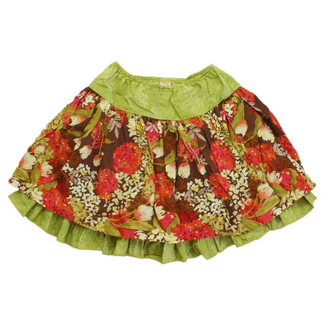 Giggle Moon Girls Pink | Green Floral Skirt