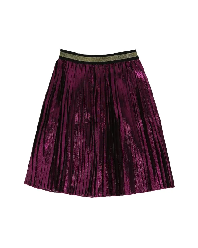 Gucci Pleated Metallic Skirt