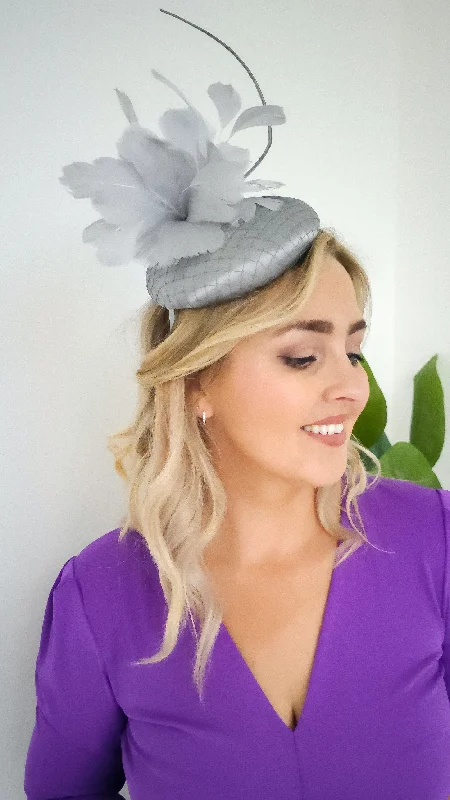 Paula Fascinator- Grey