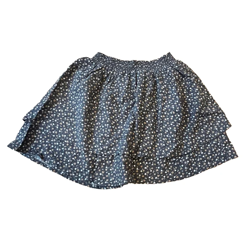 Rylee + Cru Girls Gray Floral Skirt