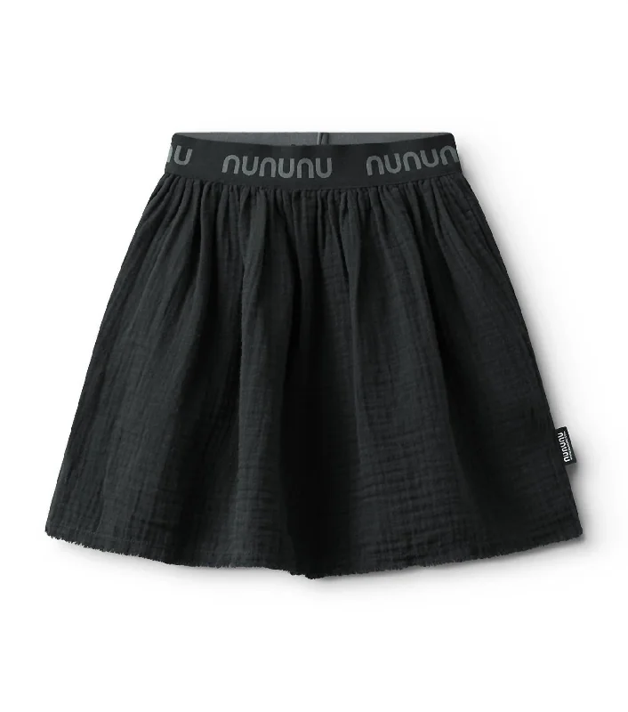 Kid's Muslin Beach Skirt In Black