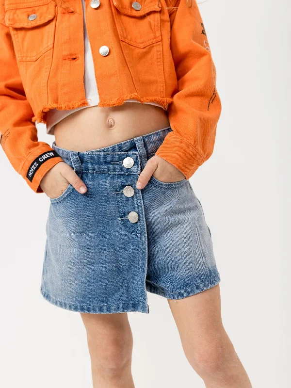 Girls Denim Pant-Skirt