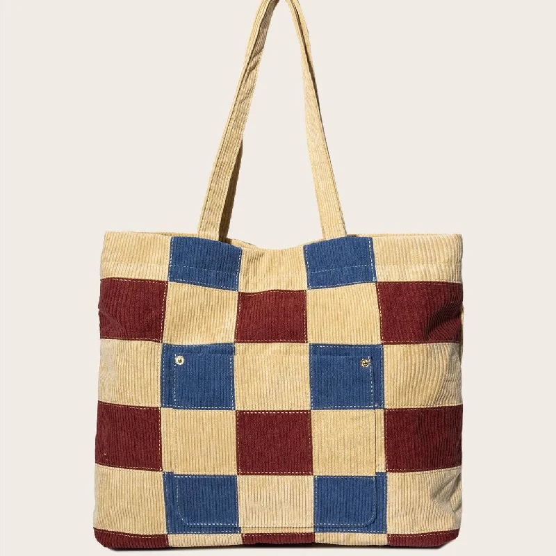 Women's New Corduroy Block Shoulder Bag