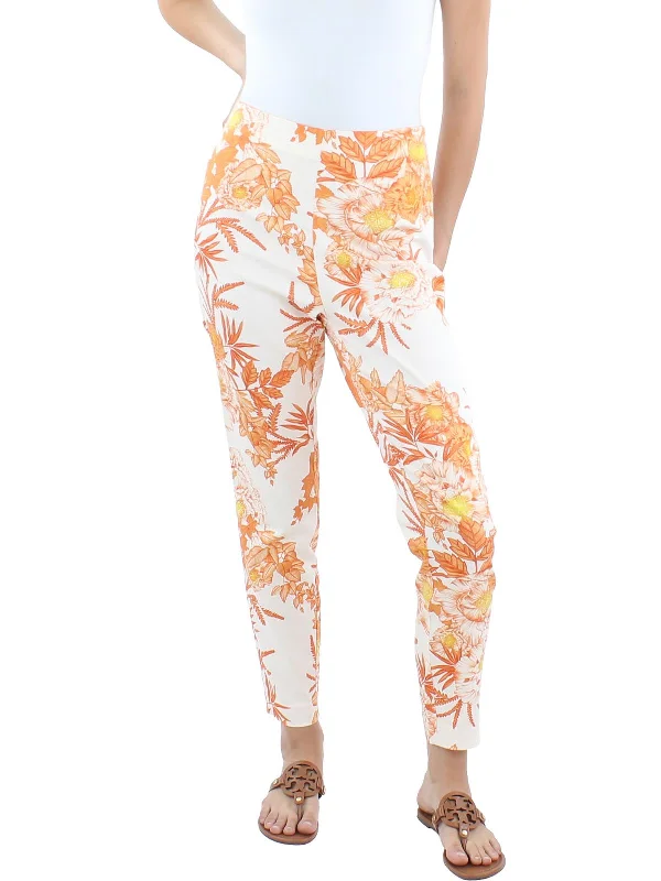 Womens High Rise Floral Print Capri Pants