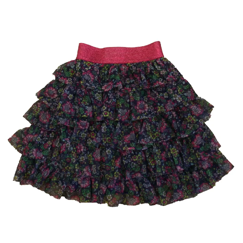 Boden Girls Purple Floral Skirt