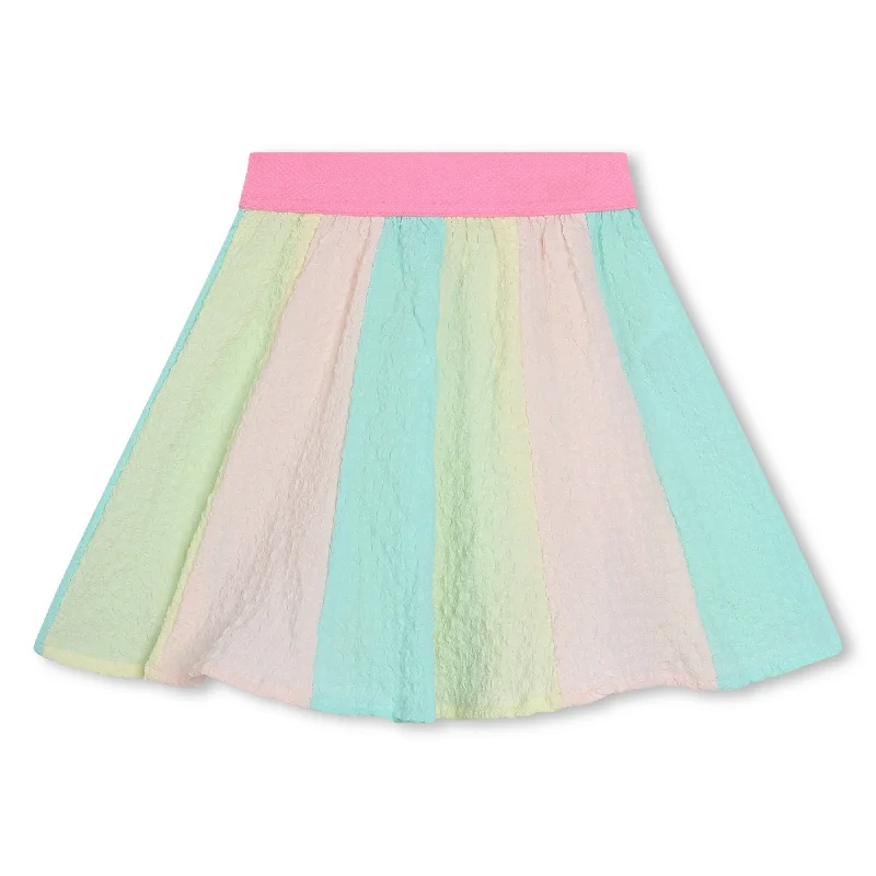 Multicolor Striped Seersucker Skirt