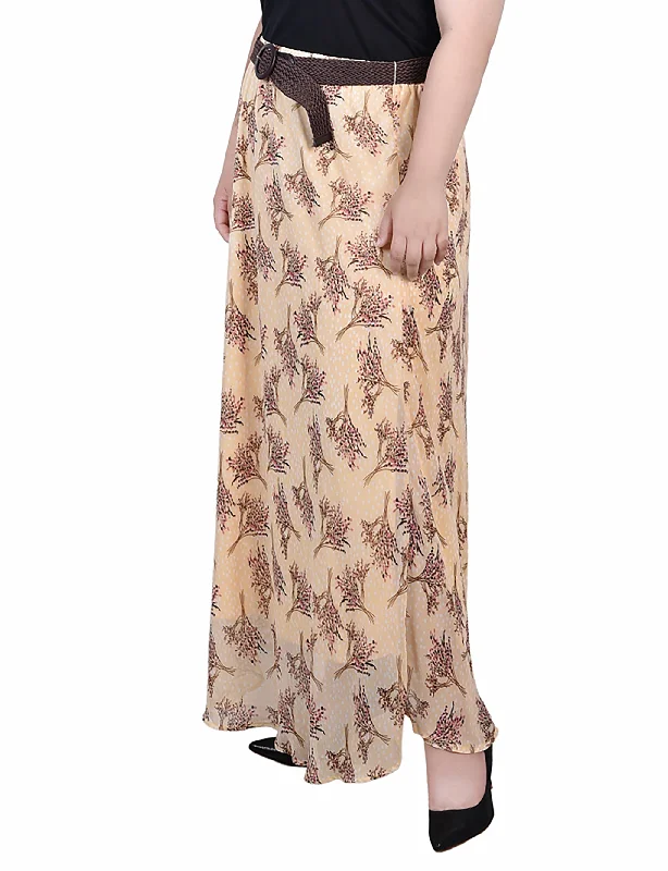 Plus Size Chiffon Maxi Skirt