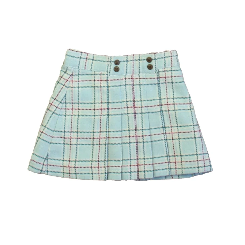 Janie and Jack Girls Aqua | Red Plaid Skirt