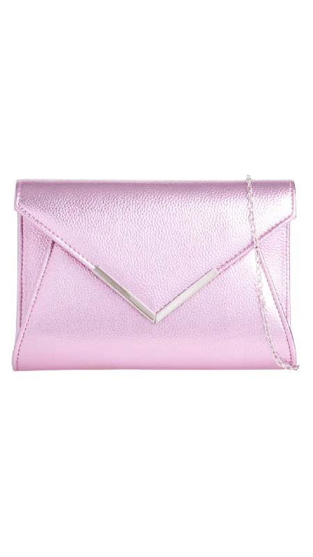 Lucy Clutch- Pink Metallic