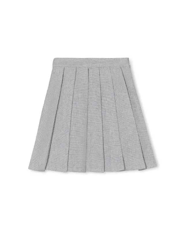 Pony - Textured Wool Pleated Skirt