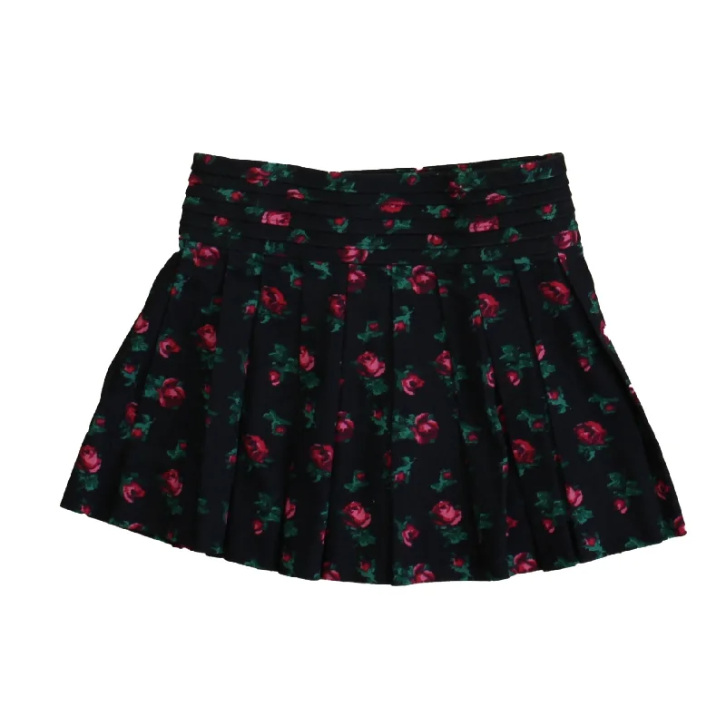 Brooks Brothers Girls Navy Floral Skirt