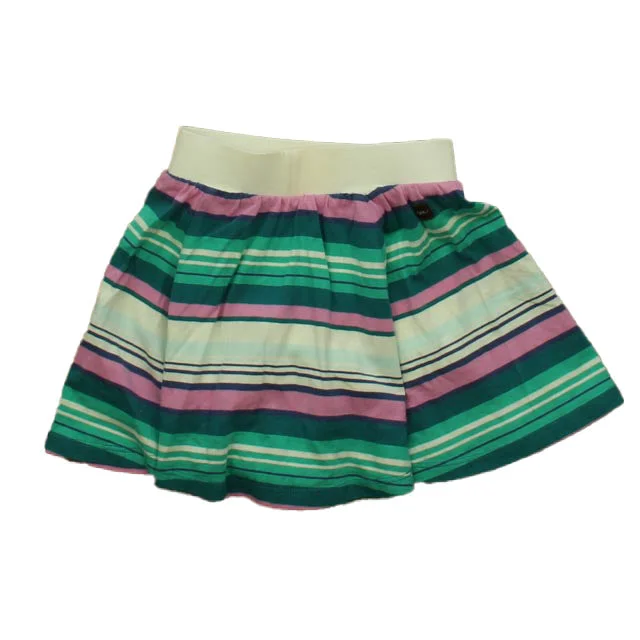 Tea Girls Ivory | Green | Purple Stripe Skirt