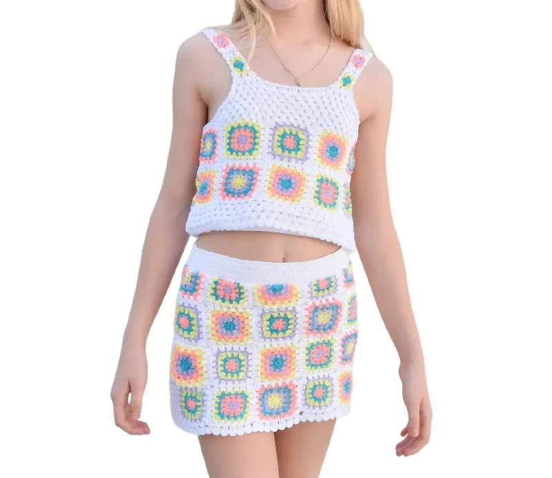 Girls Crochet Skirt In White