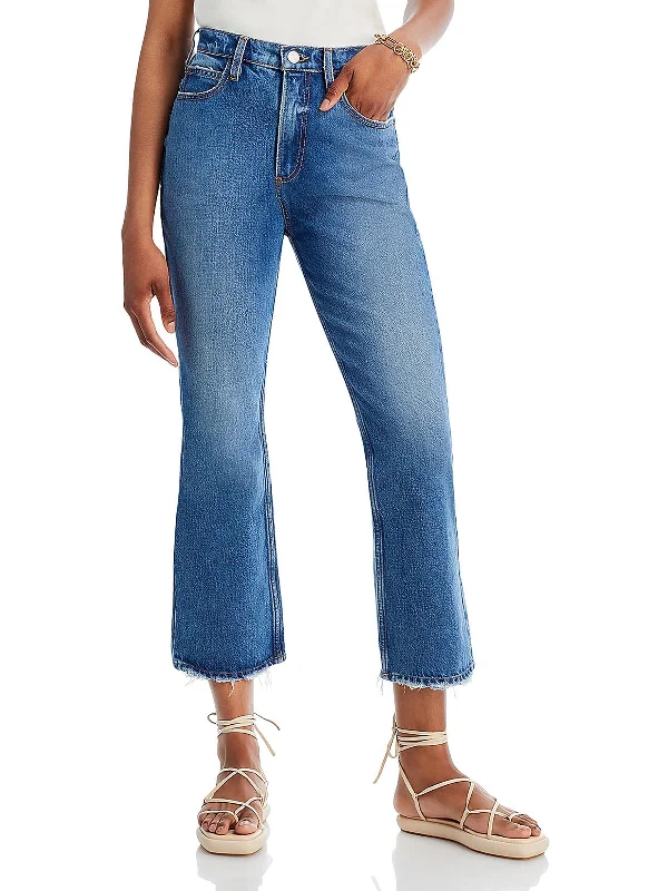 Womens High Rise Cropped Bootcut Jeans