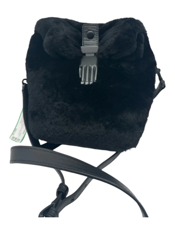 Opening Ceremony Black Faux Fur Crossbody Magnetic Close hand Bag