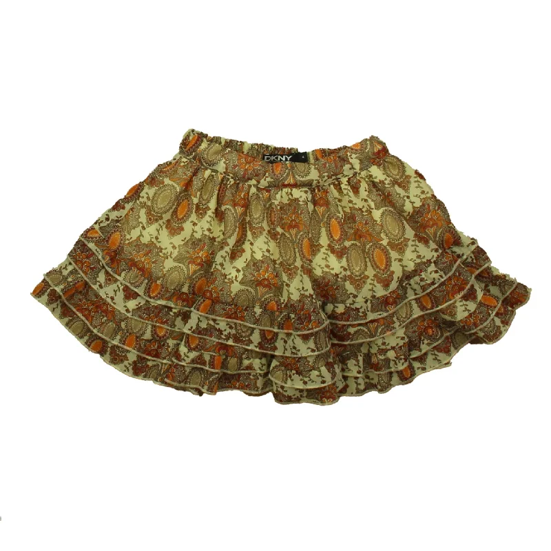 DKNY Girls Ivory | Brown Paisley Skirt