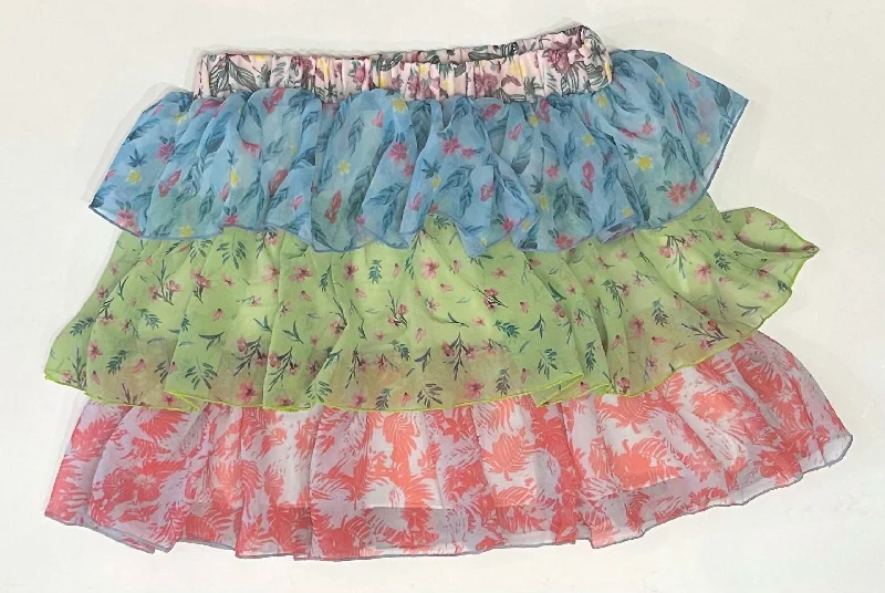 Girl's Tiered Ruffle Skirt In Multi-Floral