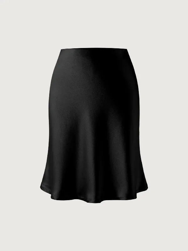 Silk-Like Bias-Cut Slip Mini Skirt