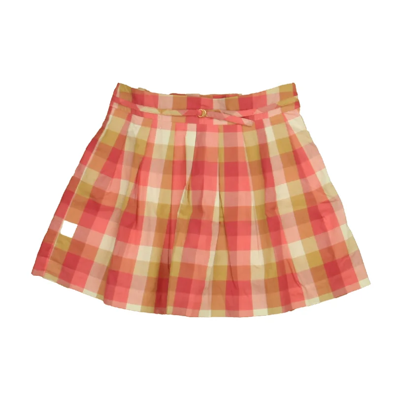 Jacadi Girls Pink | White Plaid Skirt