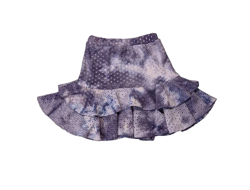 Girls Tween 2-Tier Skirt In Purple Tie Dye