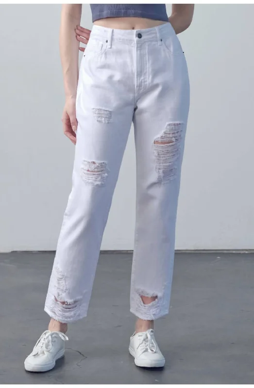 Tracey High Rise Straight Jean In White