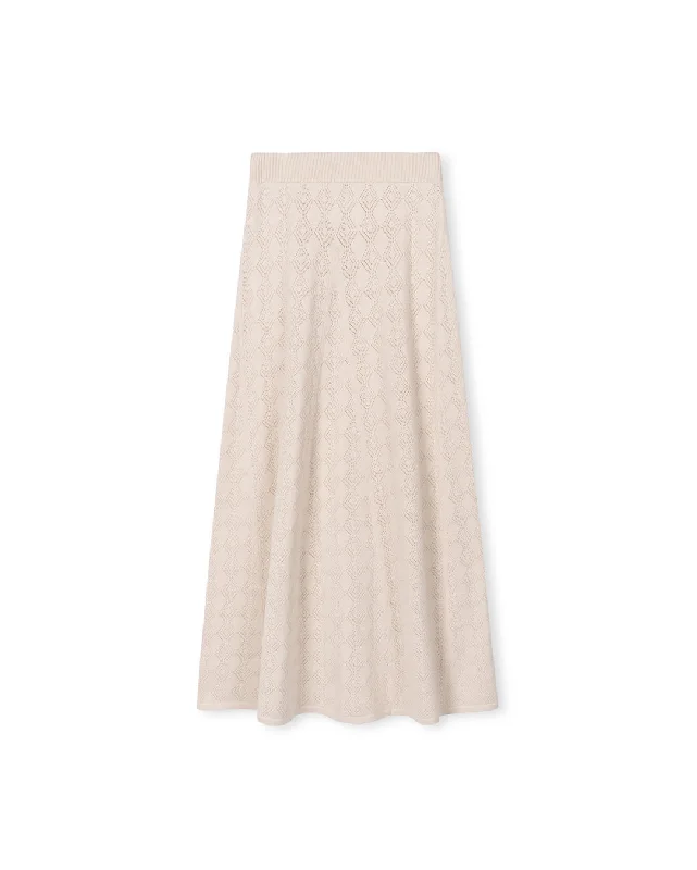 Pointelle Knit Bow Maxi Skirt