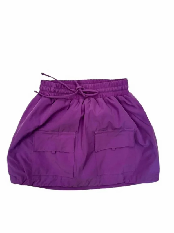 Girl's Solid Micro Skirt In Purple