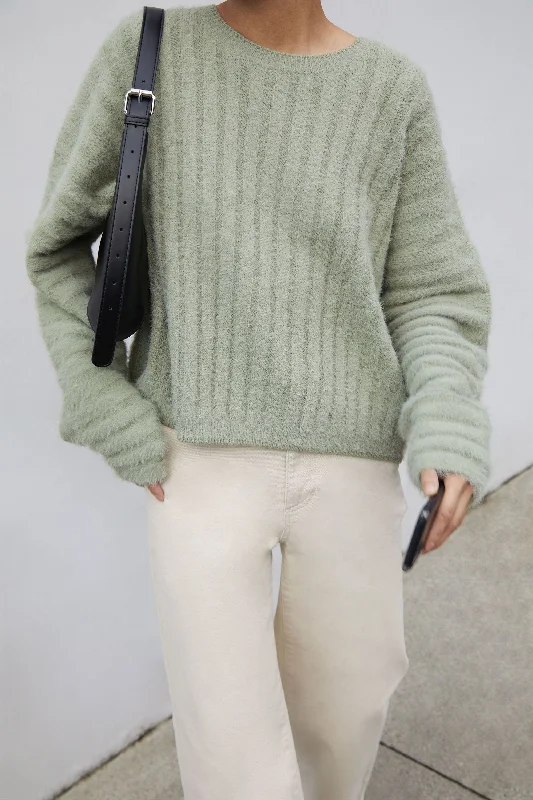 FUZZY RIBBED SWEATER