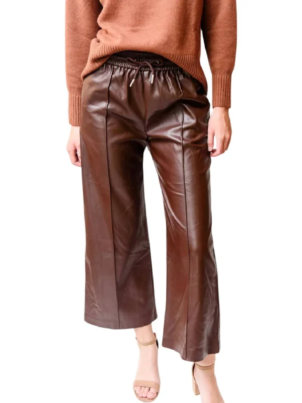 Faux Leather Pants In Chocolate