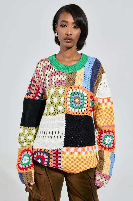 PATCHWORK PRINCESS MULTI COLOR SWEATER