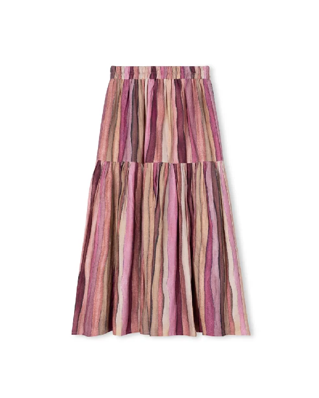 Wall Striped Tiered Skirt