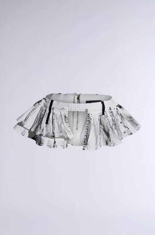 RAYRAY WASHED DENIM BELT SKIRT