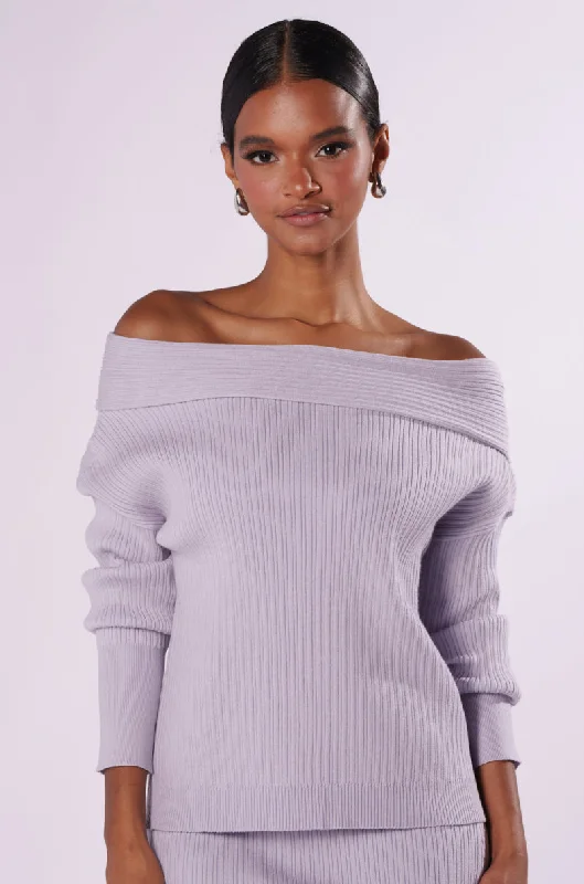 CAN'T LOSE OFF THE SHOULDER KNIT SWEATER