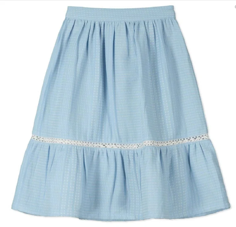 Girls Dot Skirt In Blue & White