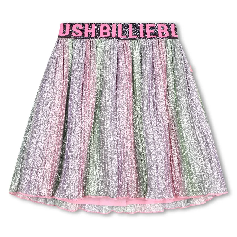 Multicolor Metallic Pleated Skirt