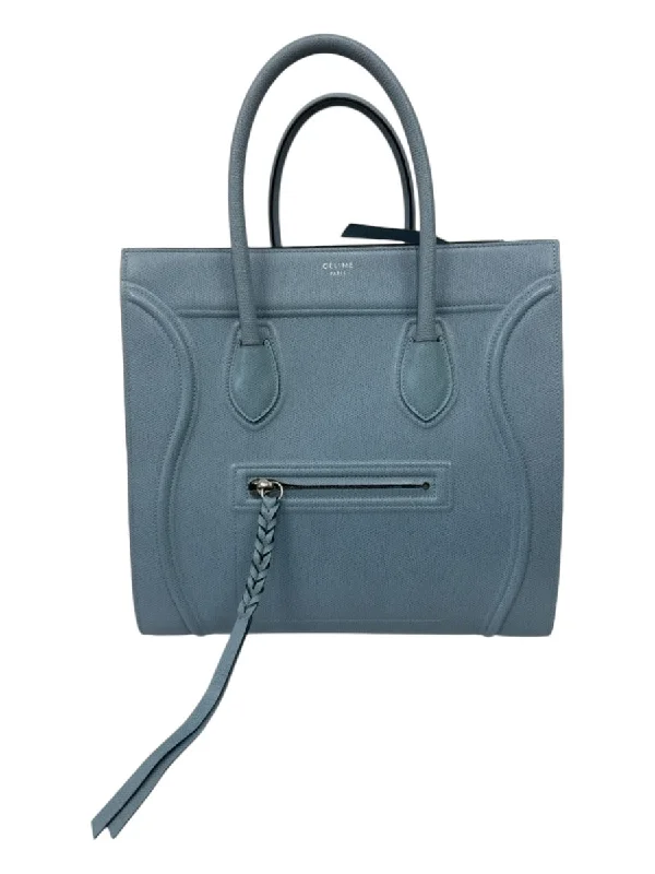 Celine Blue Leather Rolled Handles Bag