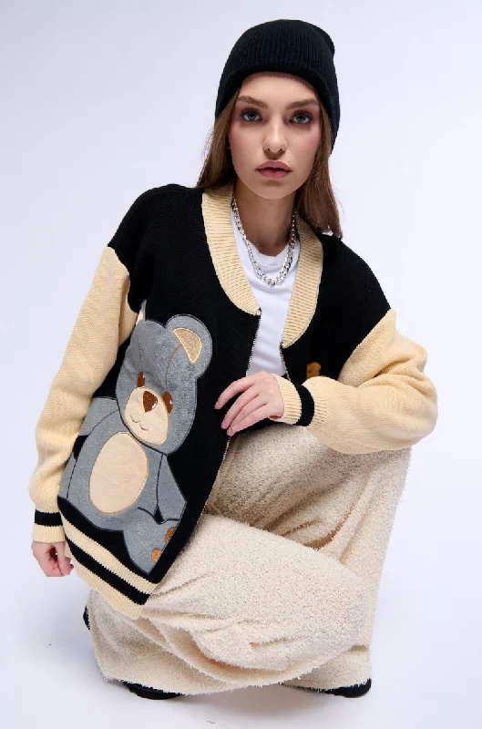 BEARY COZY FULL ZIP OVERSIZED SWEATER